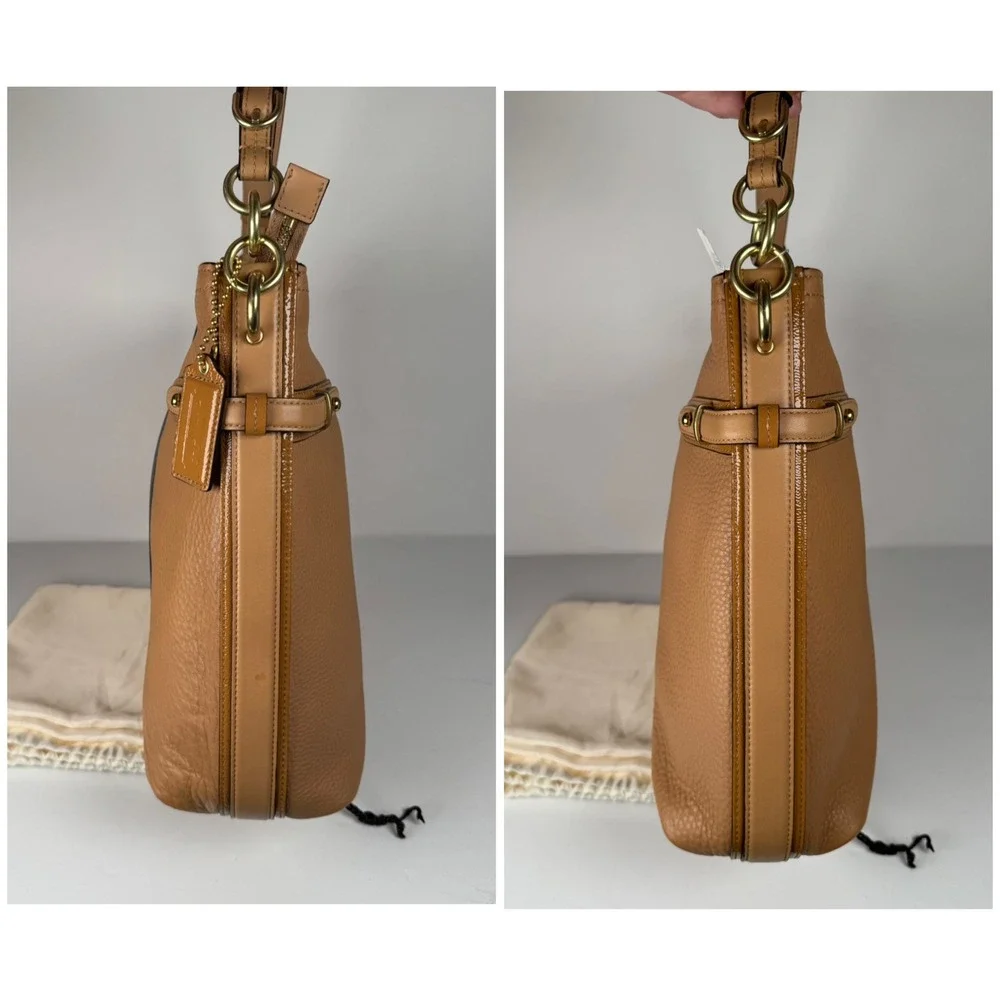 Coach Colette Hobo Shoulder Bag Soft Pebbled Leather‎ Camel Tan K1026-16457 NWT
